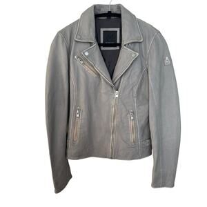 Mauritius Sophia Distressed Lambskin Moto / Biker Jacket Size 6